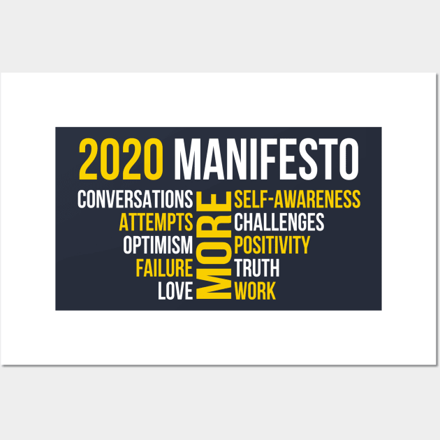 2020 Manifesto dark | Happy New Year 2020 Wall Art by GaryVeeApparel